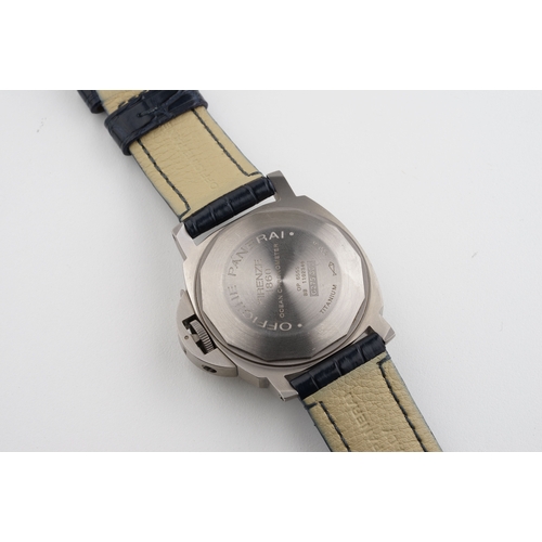 358 - PANERAI LUMINOR GMT AUTOMATIC TITANIUM W/ BOX & PAPERS REF. PAM0089 CIRCA 2005, circular dial with h... 