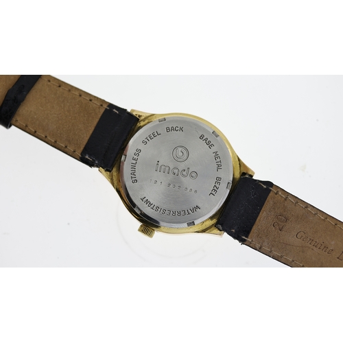 270 - IMADO TUNING FORK REF 121.202.086, approx 35mm gold dial with baton hour markers, date aperture at 3... 