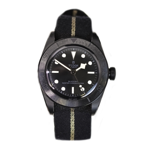 1 - TUDOR BLACK BAY CERAMIC REFERENCE 79210CNU BOX AND PAPERS 2022, circular black dial with applied hou... 