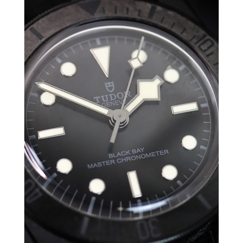 1 - TUDOR BLACK BAY CERAMIC REFERENCE 79210CNU BOX AND PAPERS 2022, circular black dial with applied hou... 