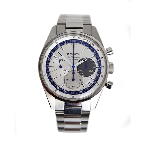 2 - ZENITH EL PRIMERO CHRONOGRAPH LIMITED EDITION BOX AND PAPERS 2022, circular silver dial with baton h... 