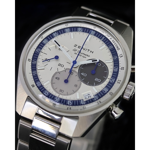 2 - ZENITH EL PRIMERO CHRONOGRAPH LIMITED EDITION BOX AND PAPERS 2022, circular silver dial with baton h... 