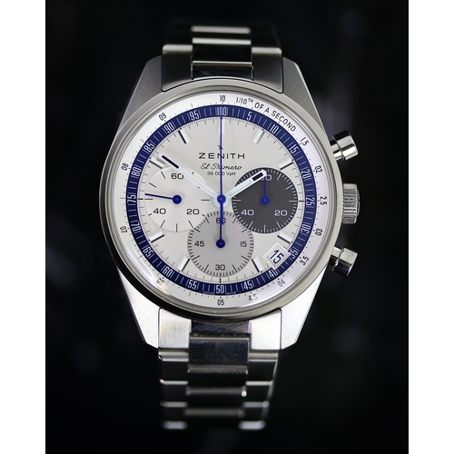 2 - ZENITH EL PRIMERO CHRONOGRAPH LIMITED EDITION BOX AND PAPERS 2022, circular silver dial with baton h... 