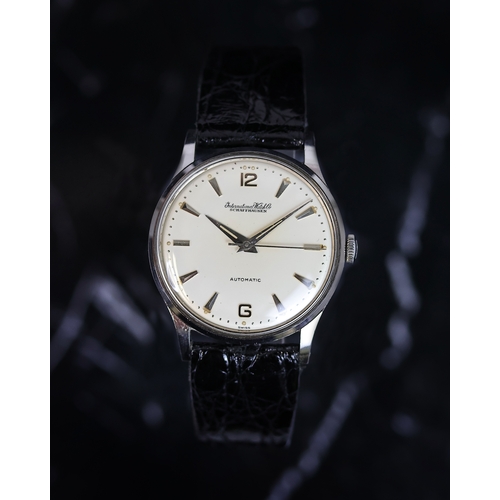 25 - EARLY IWC AUTOMATIC REFERENCE 854 CIRCA 1957, cream dial, tapered baton hour markers, 34.5mm steel c... 