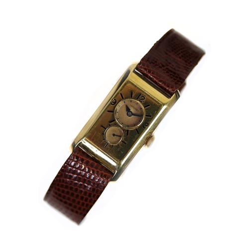 28 - VINTAGE LONGINES 14CT SUPER SOLO REFERENCE 3420 CIRCA 1933,  dual ail with a rare 14ct case, 20mm, i... 