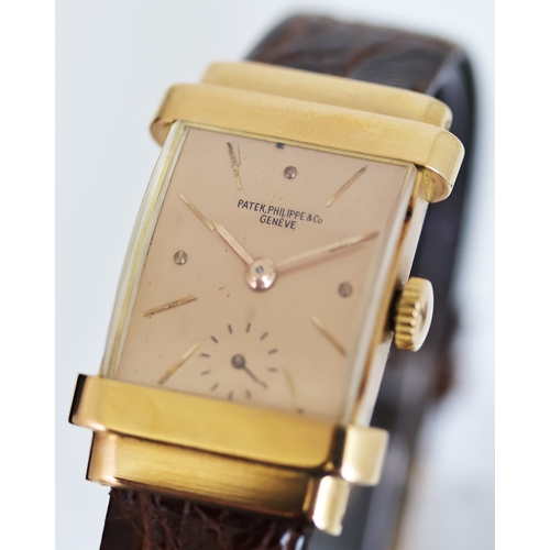 33 - RARE VINTAGE PATEK PHILIPPE ROSE GOLD 'TOP HAT' WITH ARCHIVE PAPERS 1943 REFERENCE 1450R, A rare and... 