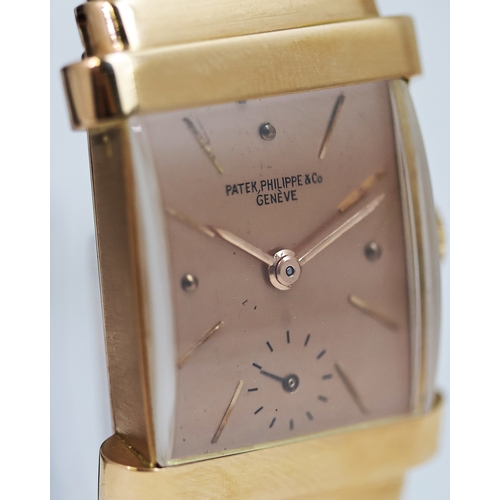 33 - RARE VINTAGE PATEK PHILIPPE ROSE GOLD 'TOP HAT' WITH ARCHIVE PAPERS 1943 REFERENCE 1450R, A rare and... 