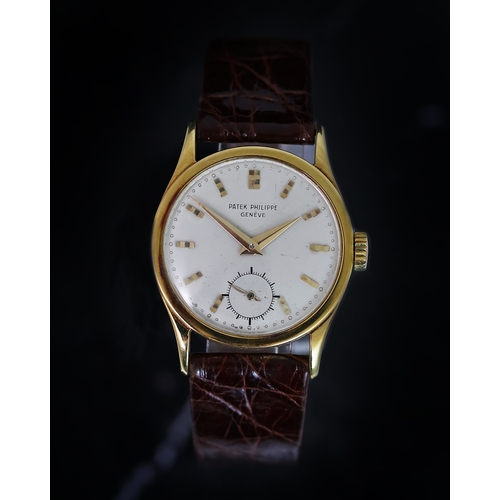 35 - FINE VINTAGE PATEK PHILIPPE CALATRAVA REFERENCE 96 1956 WITH ARCHIVE PAPERS, Fine 18ct yellow gold P... 