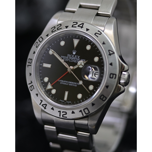 42 - ROLEX EXPLORER II REFERENCE 16570 BOX AND PAPERS 2009, circular gloss black dial with applied hour m... 