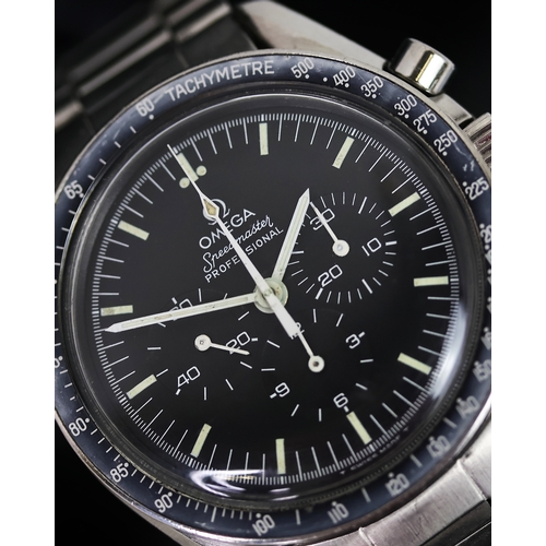 56 - VINTAGE OMEGA SPEEDMASTER PROFESSIONAL REFERENCE 145.022 CIRCA 1978, circular black dial with baton ... 