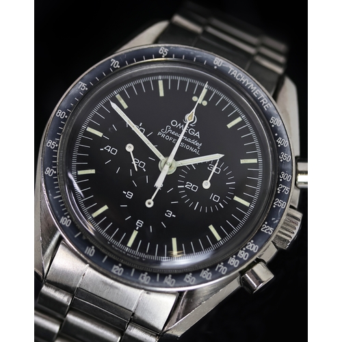 56 - VINTAGE OMEGA SPEEDMASTER PROFESSIONAL REFERENCE 145.022 CIRCA 1978, circular black dial with baton ... 