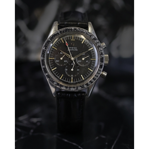 57 - VINTAGE OMEGA SPEEDMASTER REFERENCE 2998-61 WITH NAAFI EXTRACT 1962, circular black dial with baton ... 