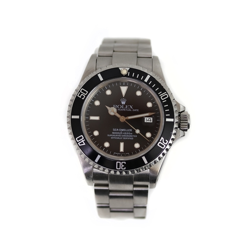 69 - ROLEX SEA DWELLER REFERENCE 16660 'TRIPLE SIX' CIRCA 1987, circular gloss black dial with applied ho... 