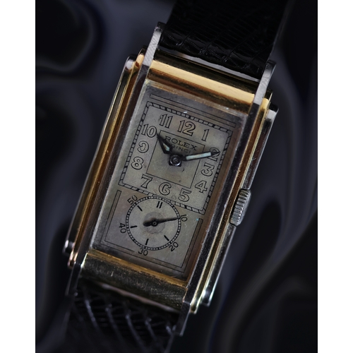 72 - RARE ROLEX PRINCE 'RAILWAY' WRISTWATCH REFERENCE 1862 CIRCA 1935, rare original dial, 23mm by 42mm 1... 