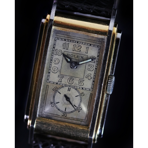 72 - RARE ROLEX PRINCE 'RAILWAY' WRISTWATCH REFERENCE 1862 CIRCA 1935, rare original dial, 23mm by 42mm 1... 