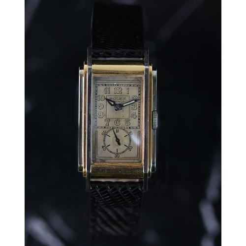 72 - RARE ROLEX PRINCE 'RAILWAY' WRISTWATCH REFERENCE 1862 CIRCA 1935, rare original dial, 23mm by 42mm 1... 