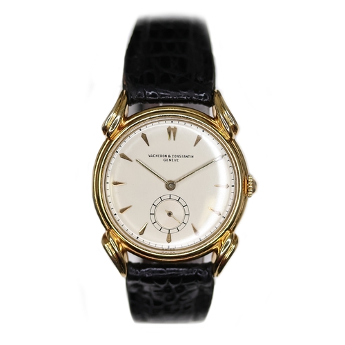 77 - RARE 18CT VACHERON CONSTANTIN DRESS WATCH CIRCA 1950's, silvered dial with gold dagger hour markers,... 