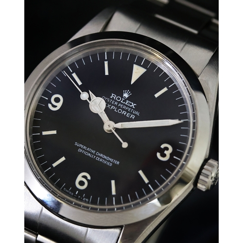 79 - VINTAGE ROLEX EXPLORER REFERENCE 1016 CIRCA 1973, circular matte black dial with baton and 3,6,9 hou... 