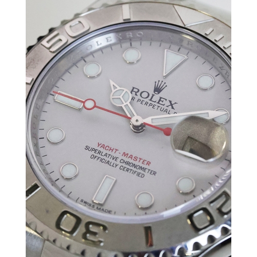 82 - ROLEX YACHTMASTER 40 REFERENCE 116622, circular silver grain dial dial with applied hour markers, me... 