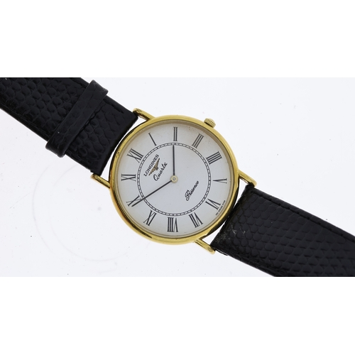 LONGINES RESSENCE QUARTZ DRESS WATCH circular white style Roman