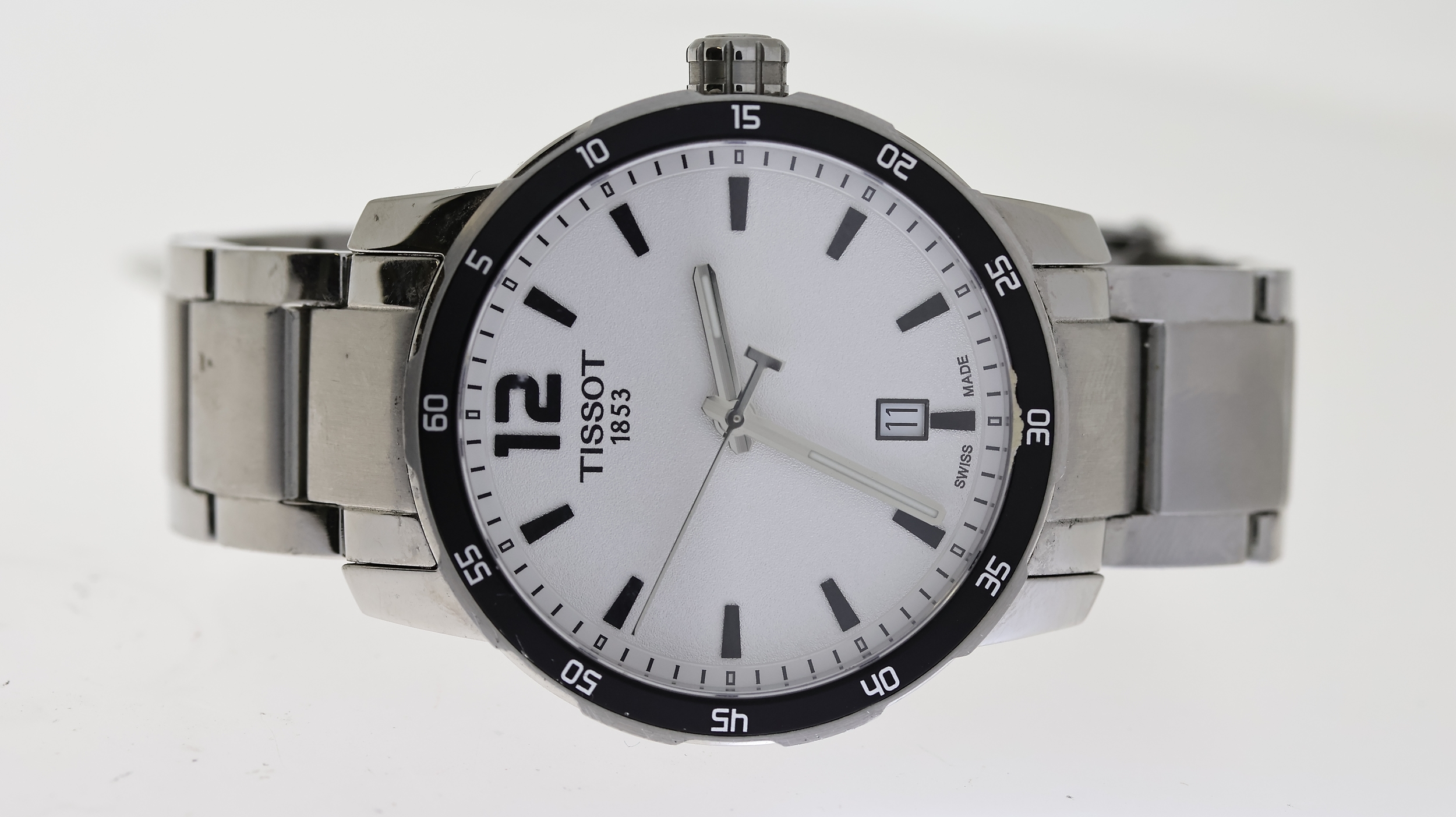 TISSOT QUARTZ WATCH REFERENCE T095410 circular silver dial with