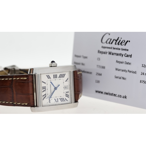 CARTIER TANK FRANCAISE AUTOMATIC REFERENCE 2564 square silver