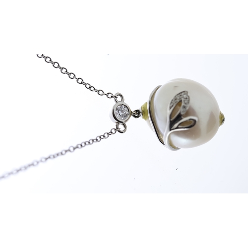 1113 - 18WG southsea pearl and diamond necklace