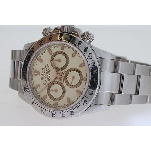 14 - RARE ROLEX DAYTONA 'PANNA LEMON' DIAL 116520 Y SERIAL CIRCA 2002, circular rare 'panna lemon' dial w... 