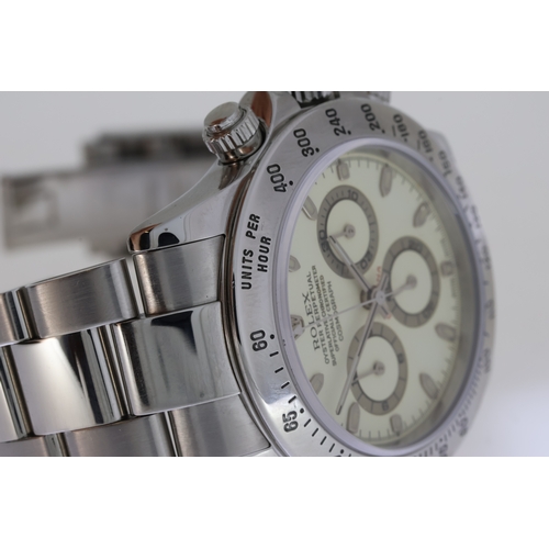 14 - RARE ROLEX DAYTONA 'PANNA LEMON' DIAL 116520 Y SERIAL CIRCA 2002, circular rare 'panna lemon' dial w... 