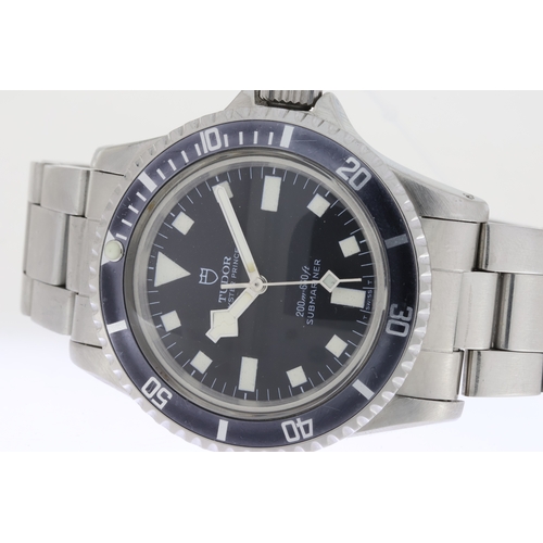 15 - VINTAGE TUDOR SUBMARINER REFERENCE 7016 CIRCA 1976 ROYAL NAVY DIVER WATCH, circular black service di... 