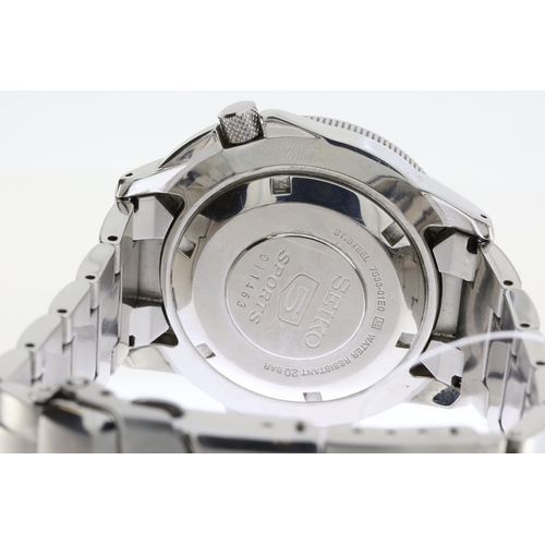 18 - SEIKO 5 ATLAS 'LANDSHARK' AUTOMATIC REFERENCE 7S36-01E0, circular black dial with baton and arabic n... 
