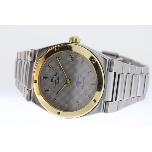 20 - IWC INGENIEUR SL AUTOMATIC CIRCA 1985, circular grey hashed dial with gold applied hour markers, gol... 