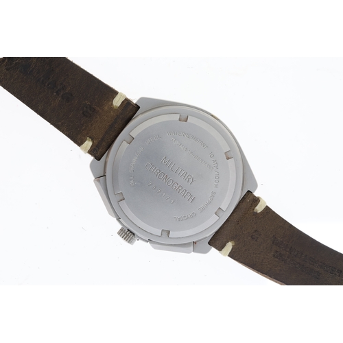 21 - TUTIMA MILITARY AIR FORCE CHRONOGRAPH REF 798-01 CIRCA 1985 LEMANIA 5100, circular black dial with b... 