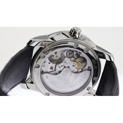 32 - BLANCPAIN L-EVOLUTION MOONPHASE 8 DAYS BOX AND PAPERS 2012 REFERENCE 8866-1134-53B, circular silver ... 