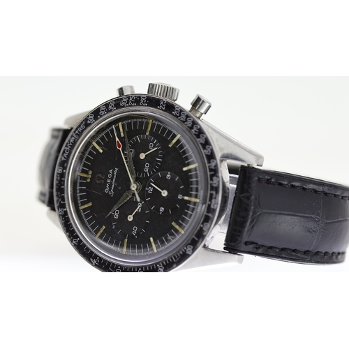 33 - VINTAGE OMEGA SPEEDMASTER REFERENCE 2998-61 WITH NAAFI EXTRACT 1962, circular black dial with baton ... 