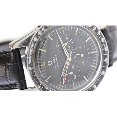 33 - VINTAGE OMEGA SPEEDMASTER REFERENCE 2998-61 WITH NAAFI EXTRACT 1962, circular black dial with baton ... 