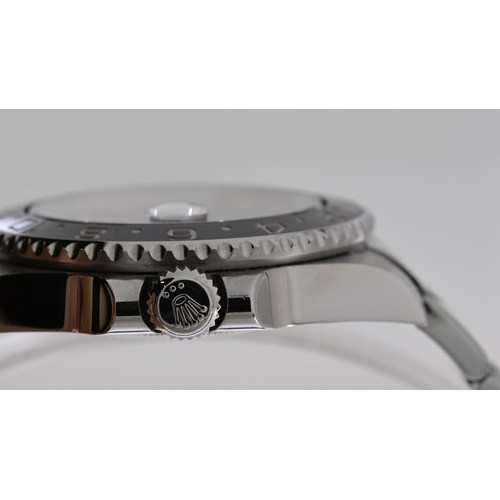 39 - ROLEX GMT MASTER II REFERENCE 116710, circular gloss black dial with applied hour markers, mercedes ... 