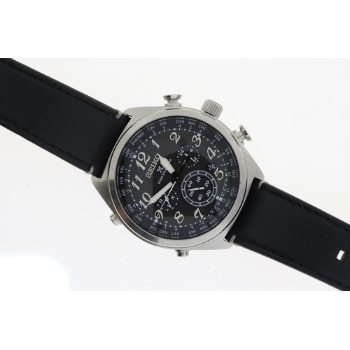 4 - SEIKO PROSPEX RADIO SYNC REFERENCE 8B92-0AV0 WITH BOX AND PAPERS, circular black dial with arabic nu... 