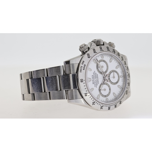 41 - ROLEX DAYTONA COSMOGRAPH REFERENCE 116520 CIRCA 2009, white dial with luminous hour markers, 40mm ca... 