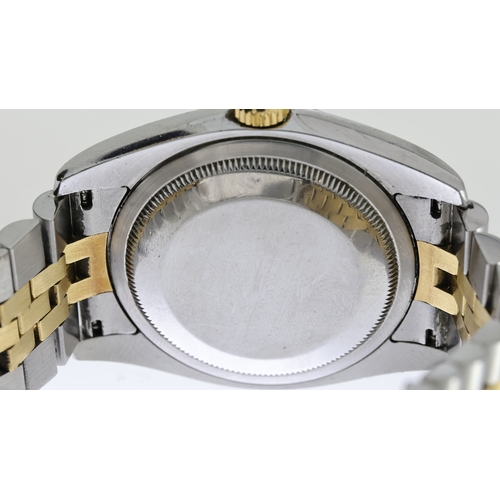 44 - ROLEX DATEJUST 36 REFERENCE 116203 WITH BOX AND PAPERS 2014, champagne diamond dot dial, polished be... 