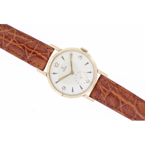 49 - 9CT VINTAGE TUDOR MECHANICAL WRISTWATCH CIRCA 1960's, circular cream guilloche dial with baton and a... 