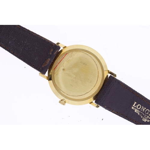 50 - 18CT VINTAGE LONGINES REFERENCE 1107-847 CIRCA 1977, circular champagne dial with roman numeral hour... 
