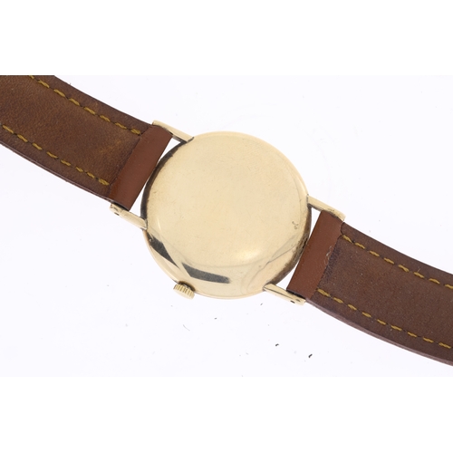 51 - 9CT VINTAGE ROTARY MECHANICAL WRISTWATCH, circular silver patina dial with arabic numeral hour marke... 