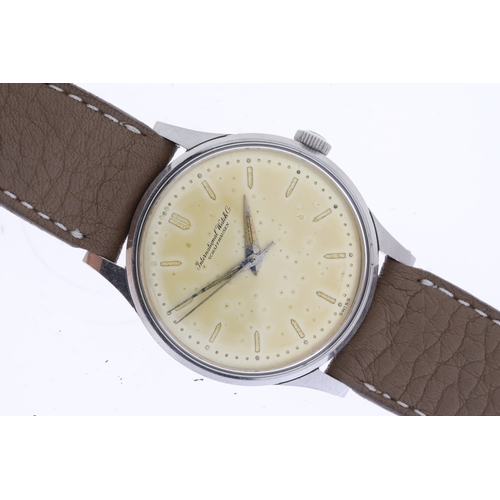 54 - VINTAGE IWC REFERENCE 309 MECHANICAL WRISTWATCH CIRCA 1950's, circular patina dial with baton hour m... 