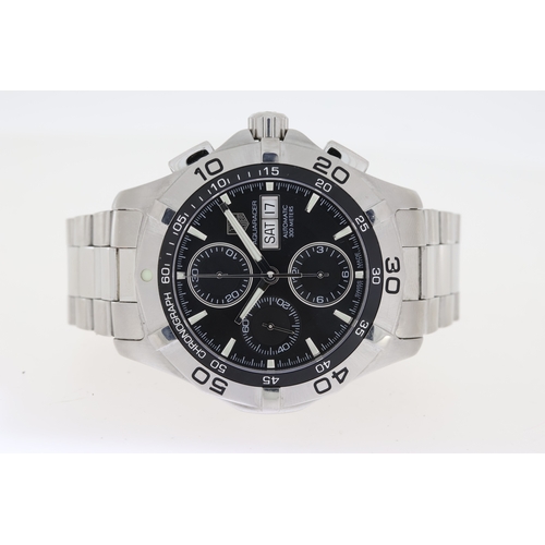8 - TAG HEUER AQUARACER CHRONOGRAPH REFERENCE CAF2010 BOX AND PAPERS 2011, circular black dial with bato... 