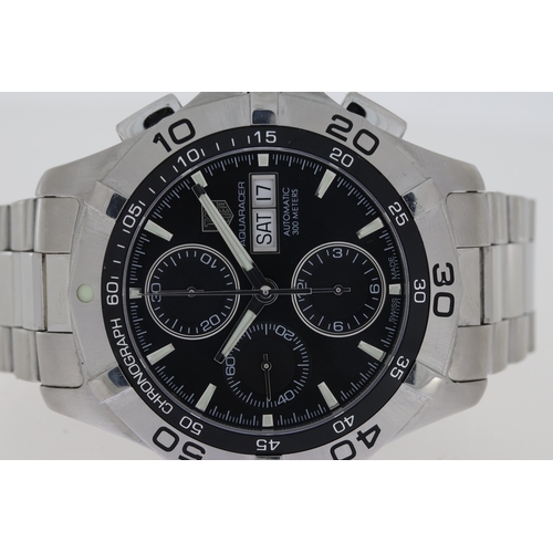 8 - TAG HEUER AQUARACER CHRONOGRAPH REFERENCE CAF2010 BOX AND PAPERS 2011, circular black dial with bato... 