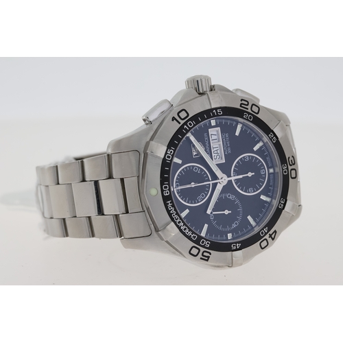 8 - TAG HEUER AQUARACER CHRONOGRAPH REFERENCE CAF2010 BOX AND PAPERS 2011, circular black dial with bato... 