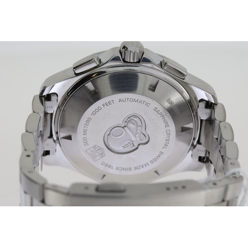 8 - TAG HEUER AQUARACER CHRONOGRAPH REFERENCE CAF2010 BOX AND PAPERS 2011, circular black dial with bato... 