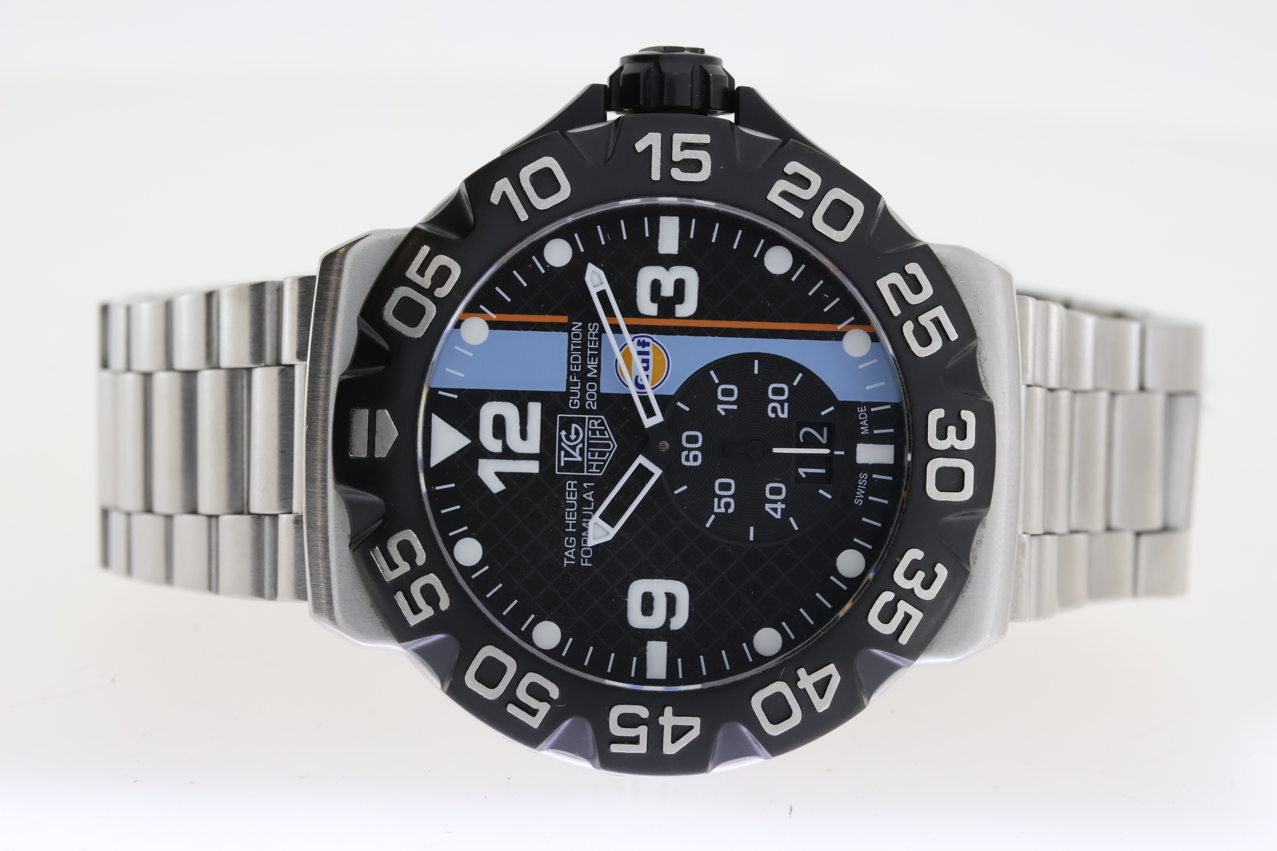 TAG HEUER FORMULA 1 GULF EDITION REFERENCE WAH1013 BOX AND TAG HEUER FORMULA 1 GULF EDITION REFERENCE WAH1013 BOX AND
