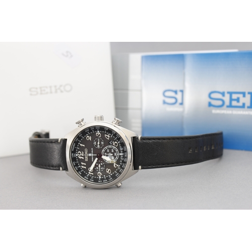 4 - SEIKO PROSPEX RADIO SYNC REFERENCE 8B92-0AV0 WITH BOX AND PAPERS, circular black dial with arabic nu... 